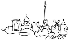 Fém fali dekoráció, Paris