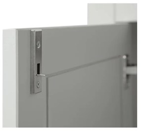 Világosszürke borovi fenyő magas zárható komód 93x150 cm Eva – WOOOD