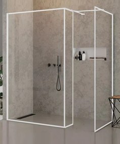 New Trendy New Modus White zuhanykabin fal walk-in 100 cm fehér matt üveg/átlátszó üveg EXK-2285