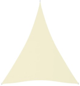 krémszínű háromszögű oxford-szövet napvitorla 3 x 4 x 4 m