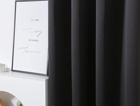 OXFORD fekete függöny 140x250 cm Felfüggesztés: Fém gyűrűk