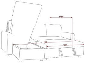 Catini KIMBERLAND kihúzható sarok ülőgarnitúra tárolóhellyel
