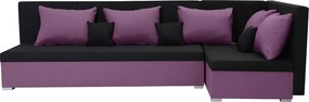 ARO Kinyitható sarokkanapé Fekete/lila
