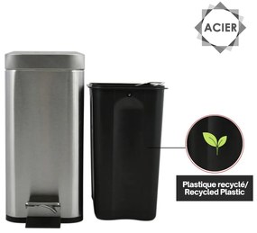 Matt ezüstszínű acél pedálos szemetes 5 l Erik – Spirella