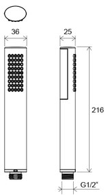 Ravak X07P114 - Kézi zuhany, fényes króm kivitel