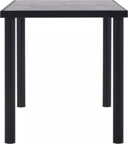 fekete és betonszürke MDF étkezőasztal 140 x 70 x 75 cm