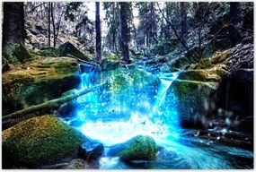 Poszterek 120x80 Vízesés a folyón Hegyek