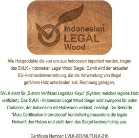 DIVERO Kerti asztal összecsukható Ø100 cm tíkfa