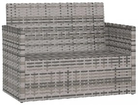 szürke polyrattan kerti pad párnákkal 105 cm