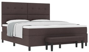 Boxspring ágy matraccal és paddal, sötétbarna, 180x200 cm szövet