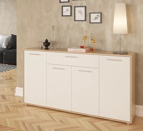 Komód, sonoma tölgy/fehér, LUNIA