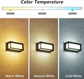 Brilagi - LED kültéri fali lámpatest PARKER LED/12W/230V 3000/4500/6000K fekete IP44