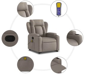 vidaXL tópszínű szövet dönthető masszázs- és állófotel