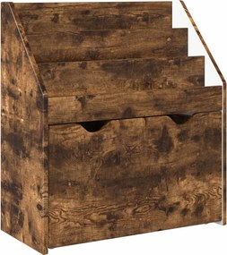 vidaXL Gyerek Könyvespolc Füstölt tölgy 60 x 29,5 x 69 cm Faanyag