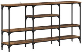 Konzolasztal polcokkal Régi fa 160 x 29 x 80 cm Faanyag