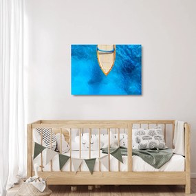Üveg kép - Nyári hajó (70x50 cm)