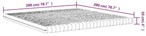 fehér 7 zónás 20 ILD keménységű habmatrac 200 x 200 cm