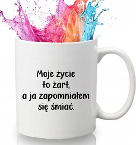 Bögre Fehér 330 ml Kerámia Ajándék Humor Vicces Minta Az Élet Egy VICC