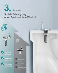 SONGMICS D-formájú Duroplast WC-ülőke Lecsapódásgátlóval és Fogantyúval, 300 kg Teherbírás