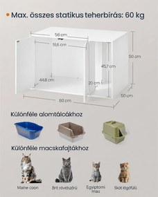 Macskaalom-szekrény hófehér színben