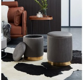 Eglo 424023 - KÉSZLET 2x Taburet MASHIKE átm. 31,5/36 cm szürke/arany