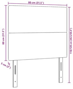 Egyszerű Tervezésű Fejtámla Világosszürke 80 cm Kordbársony Szövet