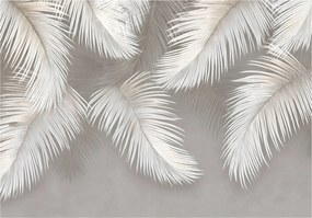 Fotótapéta Levelek Lógó Tollak Beton Falra Hálószoba Nappali 200x140