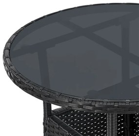 Juskys Yoro rattan kerek asztal Ø60 cm - fekete