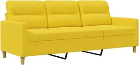 vidaXL 3 személyes világossárga szövet kanapé 180 cm