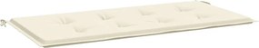 vidaXL krémszínű oxford szövet kerti padpárna 120 x 50 x 3 cm