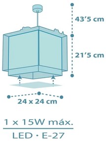 Dalber 63452 - Gyerek csillár BABY DINOS 1xE27/15W/230V, vidám, színes kivitel