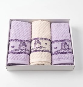 Lavender frottír konyharuha szett 3 db
