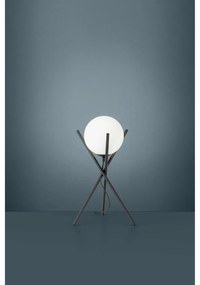 Eglo 39593 Salvezinas asztali lámpa, opál üvegburával, fekete kerettel, fekete, E14 foglalattal, max. 1x25W, IP20