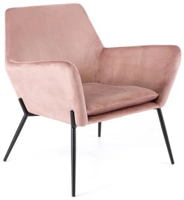 GIN modern bársony fotel - pink/fekete