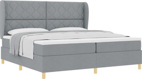 vidaXL Boxspring ágy matraccal Sötétszürke 90x190 cm Szövet szövet