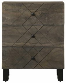 éjjeliszekrény fekete 50x33x62 cm tömörfa mangófa