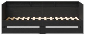 Nappali ágy fiókokkal Beton szürke 90x200 cm Műanyag fa