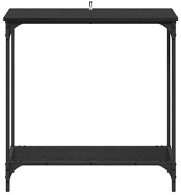 Konzolasztal polcokkal Musta tammi 75 x 30.5 x 75 cm Faanyag