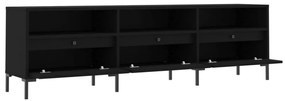 fekete szerelt fa TV-szekrény 150 x 30 x 44,5 cm