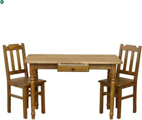 Étkezőasztal fiókos faragott lábbal 110x50 tölgy