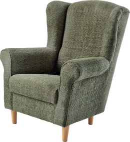 Füles fotel, zöld szövet Coral, CHARLOT