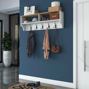 Polo White and Walnut fali akasztó