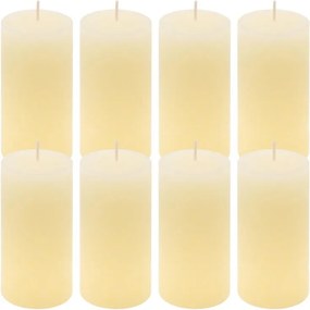 Rusztikus gyertya készlet 10 cm Ø 5 cm 8 db krém