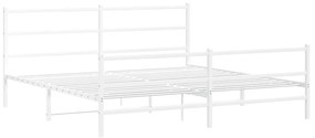 fehér fém ágykeret fej- és lábtámlával 200 x 200 cm