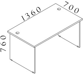 Visio LUX asztal 136 x 70 cm, dió