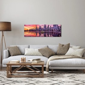 Kép - Buddhák naplementekor (órával) (90x30 cm)