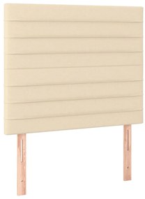 krémszínű szövet ágykeret matrac nélkül 90x200 cm