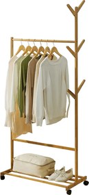 Kerekes akasztó, bambus, 80 cm széles, VIKIR TYP 2