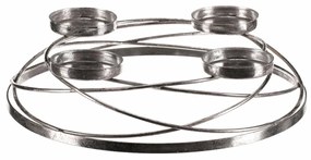 Adventi gyertyatartó Körök, ezüst, fém, átmérő 35 cm