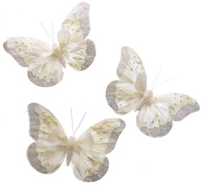 Pillangókészlet csillámmal, 3 db-os, 18 cm